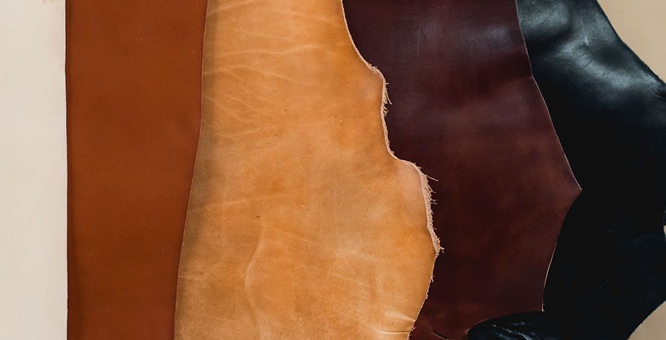 embossed cowhide leather + boarskin embossed cowhide leather